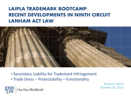 Secondary Liability for Trademark Infringement