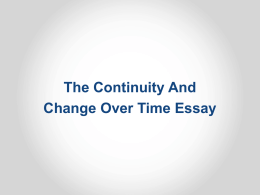THE CONTINUITY AND CHANGE OVER TIME ESSAY