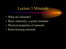 Lecture 3 Minerals - University of Illinois at Urbana