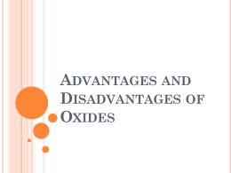 Advantages and Disadvantages of Oxides