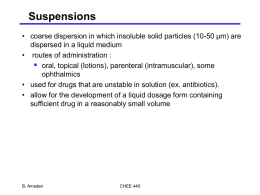 Suspensions - Chemical Engineering