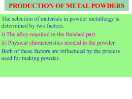 PRODUCTION OF METAL POWDERS