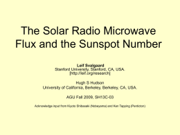 The Solar Radio Microwave Flux and the Sunspot Number