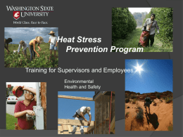 Outdoor Heat Exposure Training - Environmental Health & Safety