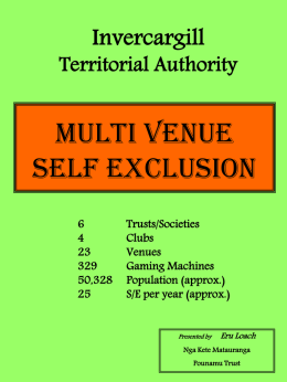 MULTI VENUE SELF EXCLUSION PROCESS (For NCGM Venues