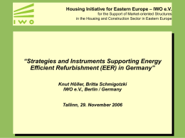 Support Instruments for EER in Germany