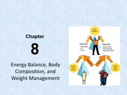 Chapter 8: Energy Balance and Weight Management