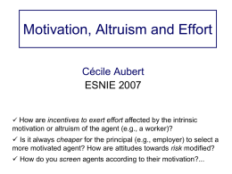 Altruism, Motivation and Effort