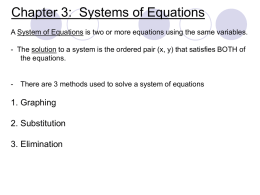 Chapter 3: Systems of Equations
