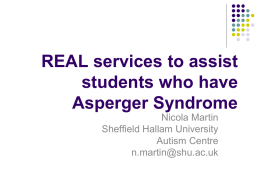 Real services to assist students with Asperger’s syndrome