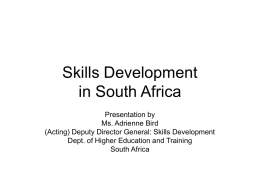 Skills Development in South Africa