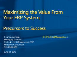 Maximizing the Value From Your ERP System