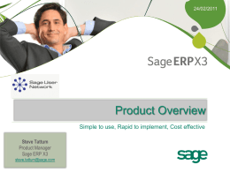 Sage ERP X3 - Overview for SUN