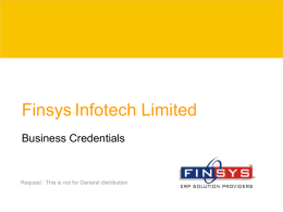 Finsys Infotech Limited - Finsys ERP Software, Oracle