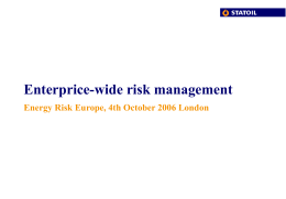 Risk management in Statoil