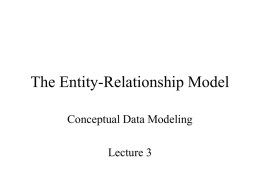 The Entity-Relationship Model