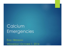 Calcium Emergencies - London Health Sciences Centre