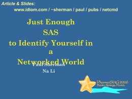 Just Enough SAS to Identify Yourself in a Networked World