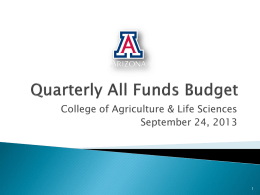 Quarterly All Funds Budget