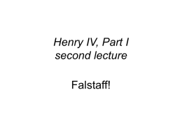 Henry IV, Part I second lecture