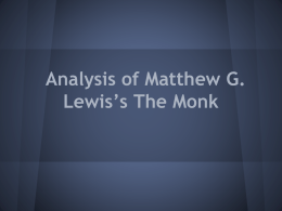 Analysis of Matthew G. Lewis’s The Monk