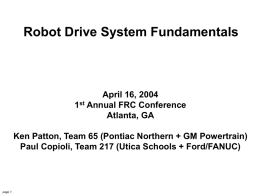 FIRST Drive Systems Workshop