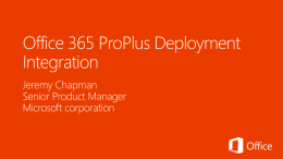 Office 365 ProPlus Deployment Integration