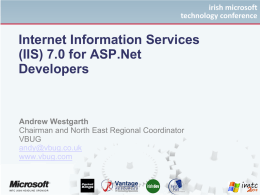 Internet Information Services (IIS) 7.0 for ASP.Net Developers