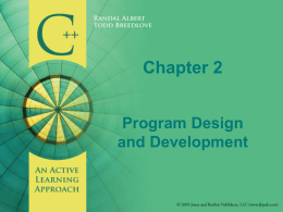 Chapter 2 - Program Design and Development