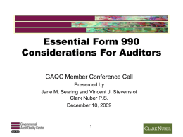 Essential Form 990 Considerations For Auditors Presentation