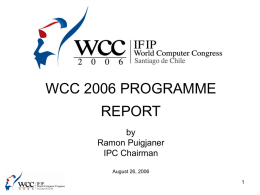 PLANS DOR WCC 2005