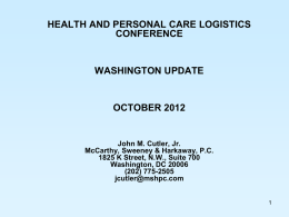 FALL 2005 MEETING WASHINGTON REPORT