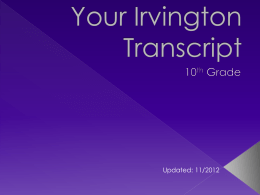 Your Irvington Transcript