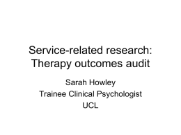 Service-related research: Therapy outcomes audit