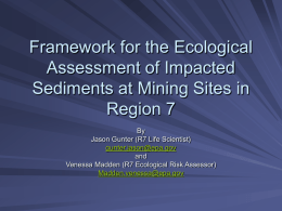 Possible Guidance for the assessment of impacted sediments