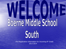 INTRODUCTIONS - Boerne Independent School District