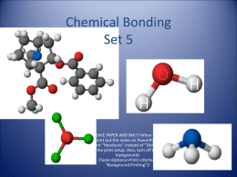 CHEMICAL BONDING - Welcome to Westford Academy