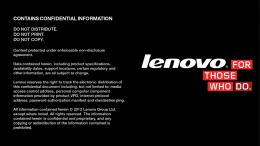 ThinkPad 2012 - Lenovo Partner Network