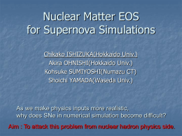 Nuclear Matter EOS for Supernova Explosion Use
