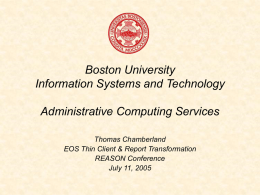 Information Systems and Technology University Information