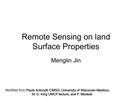 Remote Sensing on land Surface Properties