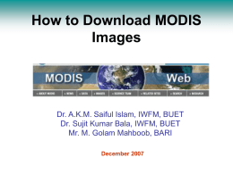 How to MODIS Images - Bangladesh University of
