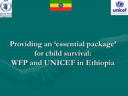 Providing an 'essential package' for child survival: WFP