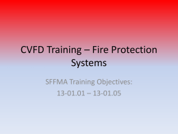 CVFD Training – Fire Protection Systems