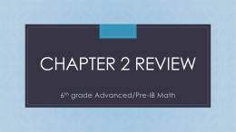 CHAPter 2 review