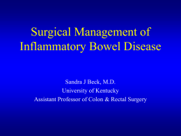 Surgical Management of Inflammatory Bowel Disease