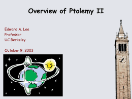Demo Summary - Ptolemy Project