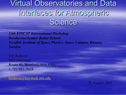 Virtual Observatories and Data Interfaces for Atmospheric