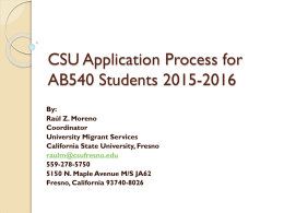 CSU Application Process for AB540 Students