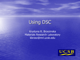 Using DSC - Materials Research Laboratory at UCSB